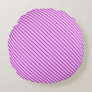 Coussins Ronds Rayures diagonales - orchidée et violet
