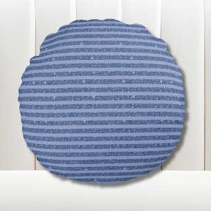 Coussins Ronds Rayures horizontales de style paillettes indigo fo