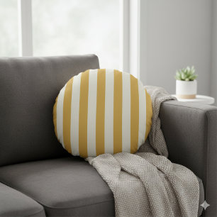 Coussins Ronds Rayures intemporelles Mustard jaune
