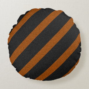 Coussins Ronds Rayures orange et noir Paillettes
