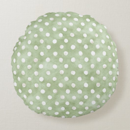 Coussins Ronds Rayures Points Vert Blanc (Devant)