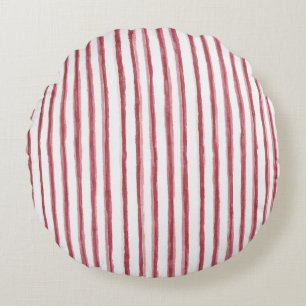 Coussins Ronds Rayures rouges blanches