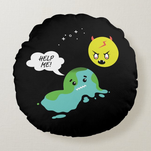 Coussins Ronds Réchauffement climatique (Devant)