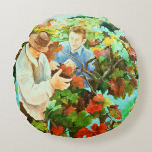 Coussins Ronds Récolteuses 1996 de raisin