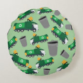 Coussins Ronds Recyclage Motif de camion-poubelle (Dos)