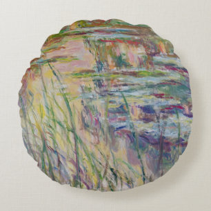 Coussins Ronds Réflexions de Claude Monet sur l'eau, 1917