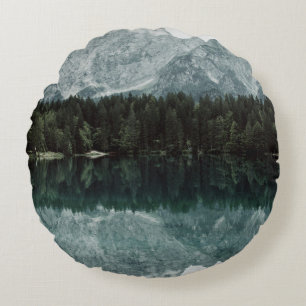 COUSSINS RONDS RÉFLEXIONS SUR LES ARBRES SUR LE LAC