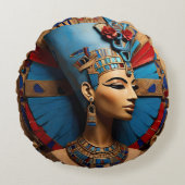 Coussins Ronds Reine Nefertiti, ancien Dieu égyptien (Devant)