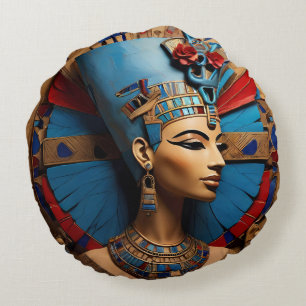 Coussins Ronds Reine Nefertiti, ancien Dieu égyptien