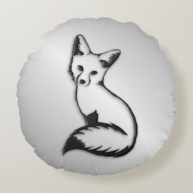Coussins Ronds Renard argenté (Devant)