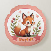 Coussins Ronds Renard avec la typographie du nom (Devant)