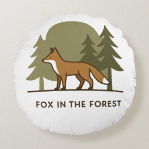 Coussins Ronds Renard dans la forêt