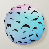 Coussins Ronds requin-taupe sur fond océanique (Dos)