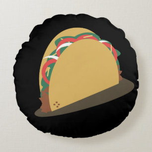 Coussins Ronds Restaurant de tacos isométriques amusants