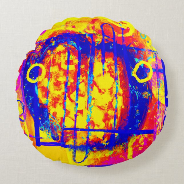 Coussins Ronds Résumé moderne et dynamique Art (Devant)