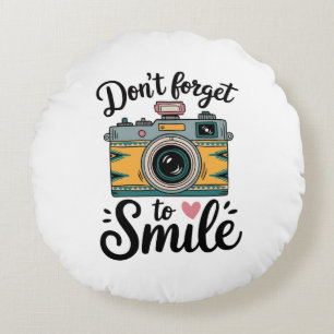 Coussins Ronds Retro Caméra Smile
