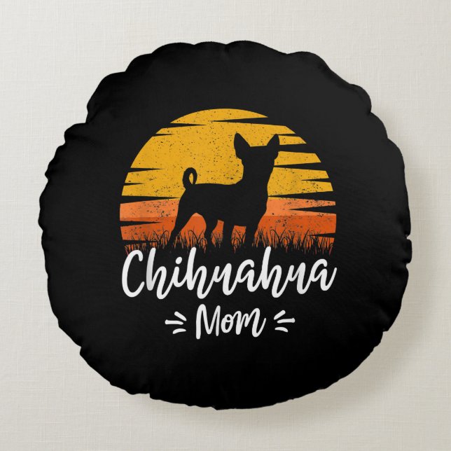 Coussins Ronds Retro Chihuahua Cadeau|Chihuahua Chiens Vintages (Devant)