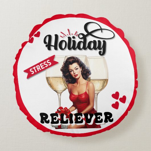 Coussins Ronds Retro Holiday Stress Reliever Pinup (Devant)