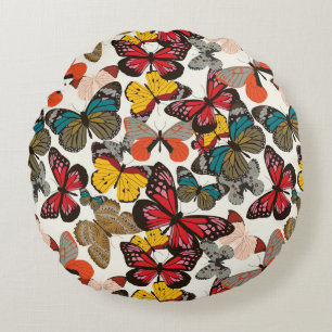 Coussins Ronds Rétro motif floral 2