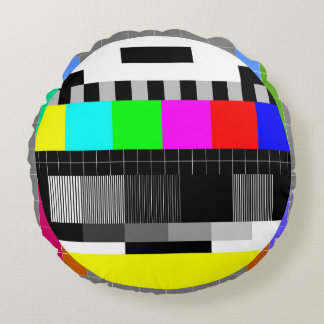 Coussins Ronds Retro TV pas d'illustration de signal.