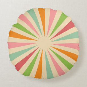 Coussins Ronds Retro Vintage Sun Rays