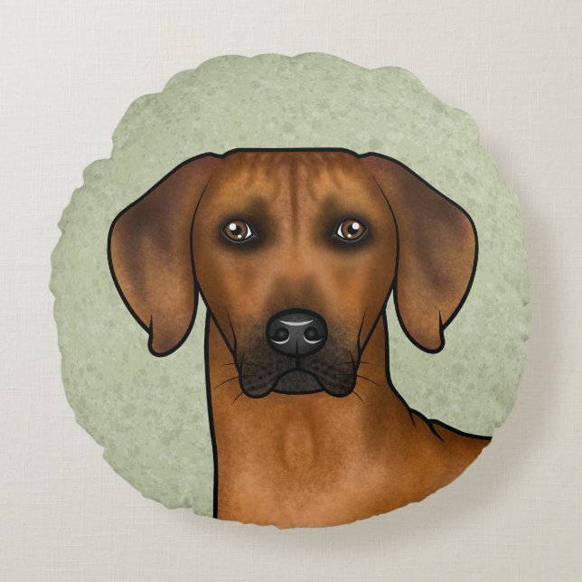 Coussins Ronds Rhodesian Ridgeback Brown Africain Lion Chien Head (Devant)