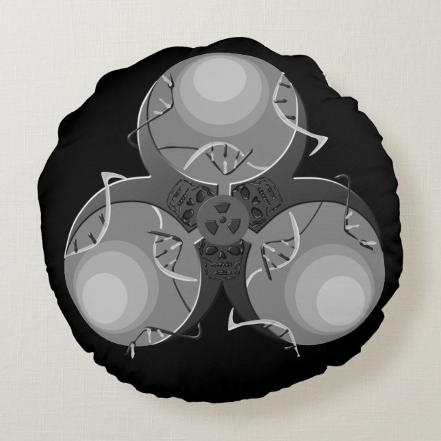 Coussins Ronds Risque biologique du virus de la mort (Dos)