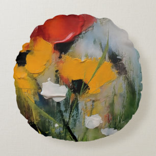 Coussins Ronds Riverside – Prairie Abstraite Expressive