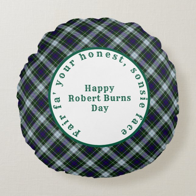 Coussins Ronds Robert Burns Scottish Tartan 2 (Devant)