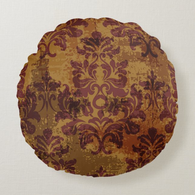Coussins Ronds Rococo baroque sans couture motif (Devant)