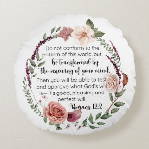 Coussins Ronds Romains 12:2 Ne pas se conformer au motif Floral