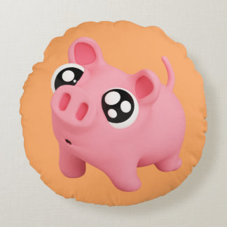 Coussins Ronds Rosa the Pig Puppy Eyes