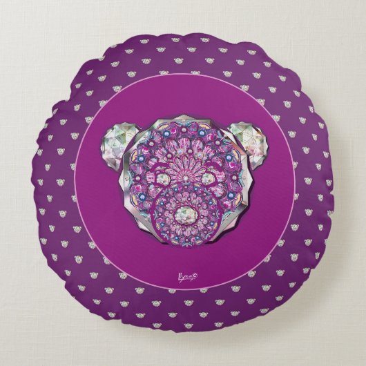 Coussins Ronds Rosace bleu ou rouge pour bébé&enfant (Devant)