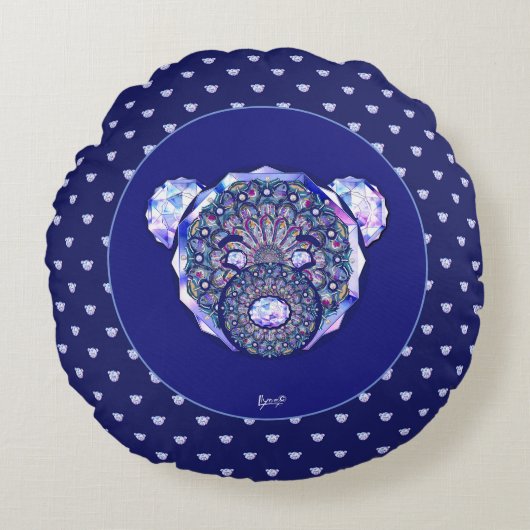 Coussins Ronds Rosace bleu ou rouge pour bébé&enfant (Devant)