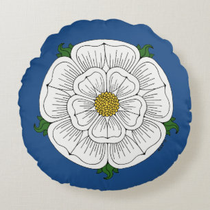 Coussins Ronds Rose blanche de York