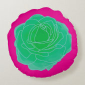 Coussins Ronds Rose d'art pop vert (Dos)