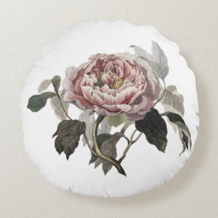 Coussins Ronds Rose de chou rose dessinée à la main (PERSONNALISE