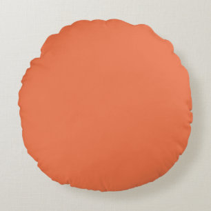 Coussins Ronds Rose de corail orange couleur solide Impression