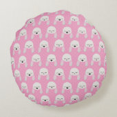 COUSSINS RONDS ROSE ET BLANC PLUSH BUNNIES (Dos)