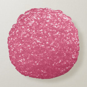 Coussins Ronds Rose faux éclats scintillants rose clair