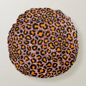 Coussins Ronds Rose Parties scintillant or Leopard Girly Cheetah  (Devant)