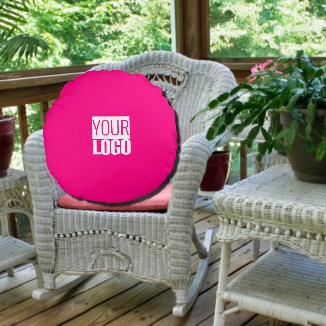 Coussins Ronds rose vif - ajouter le logo (Créateur téléchargé)