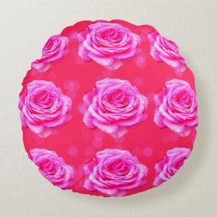 Coussins Ronds Roses Roses Roses Sur Arrière - plan Bokeh Rose,