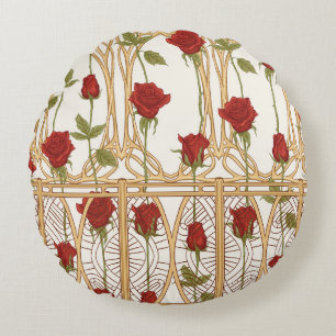 Coussins Ronds roses vintages motif sans faille, arrière - plan d