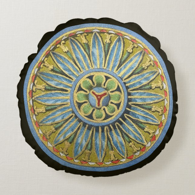 Coussins Ronds Rosette architecturale antique n° 2 (Devant)