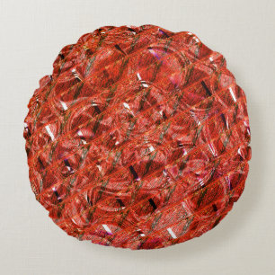 Coussins Ronds rouge clair Abstrait avec taches et style tordu