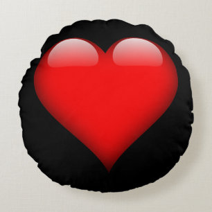 Coussins Ronds Rouge Coeur Mariage Amour Tendance
