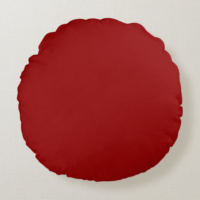 Coussins Ronds Rouge Foncé Candy Apple Uni (Devant)