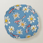 Coussins Ronds Round Blue Daisy Meadow Accent Pillow - Decorative (Dos)