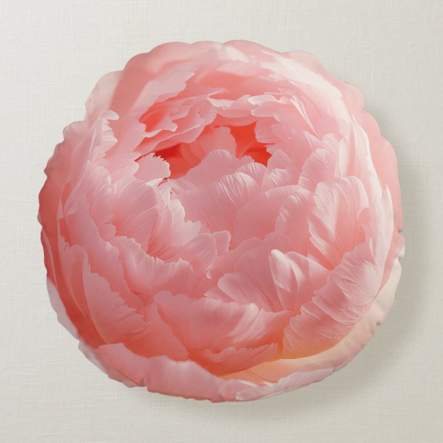 Coussins Ronds Round Pillow – Pink Flower Bloom | Custom Home Dec (Devant)